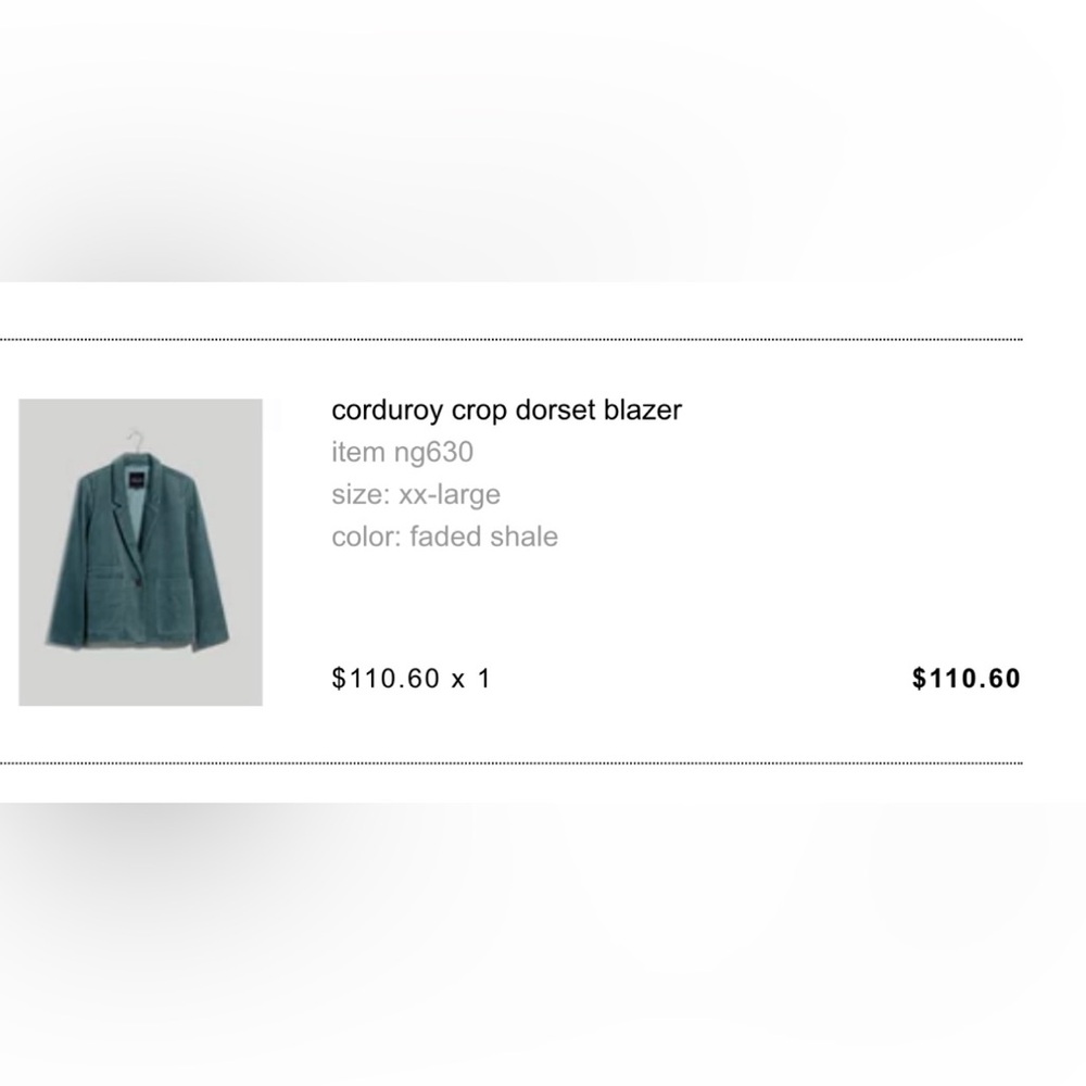 Madewell Corduroy blazer light green/sage - Picture 3 of 3